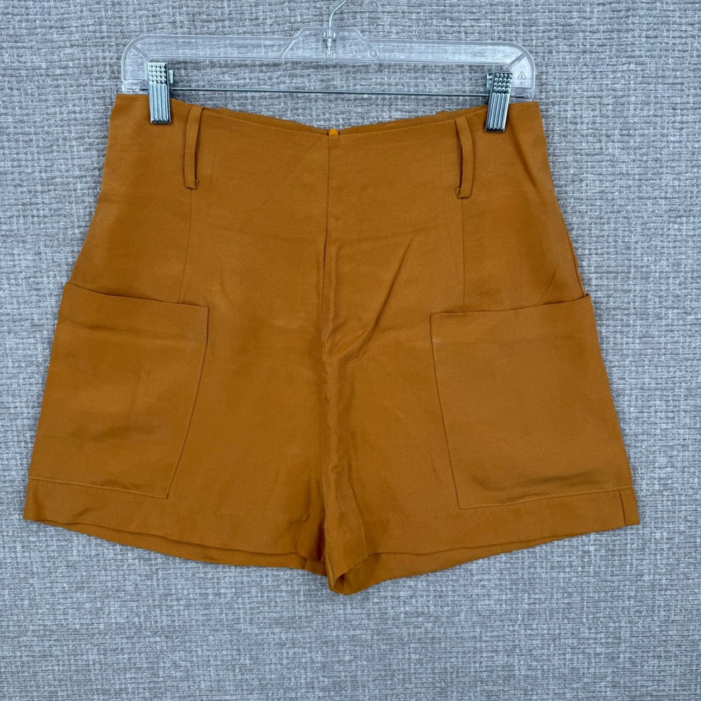 See U Soon Shorts Women 6 Orange High Waist Patch Pockets Boho